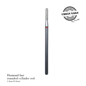 Diamond bur "rounded cylinder" red, L-8 mm, Ø1,8 mm
